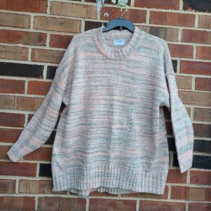 Old Navy Women's  Oversize Striped Sweater in Pink and Gray
